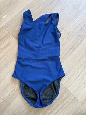 FIVE YL Navy Blue with Mint Leotard